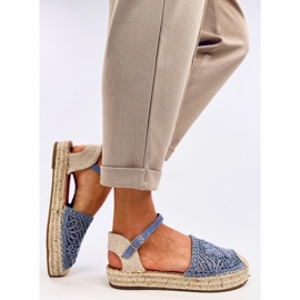Premat Denim Blå genombrutna espadrillesandaler 2