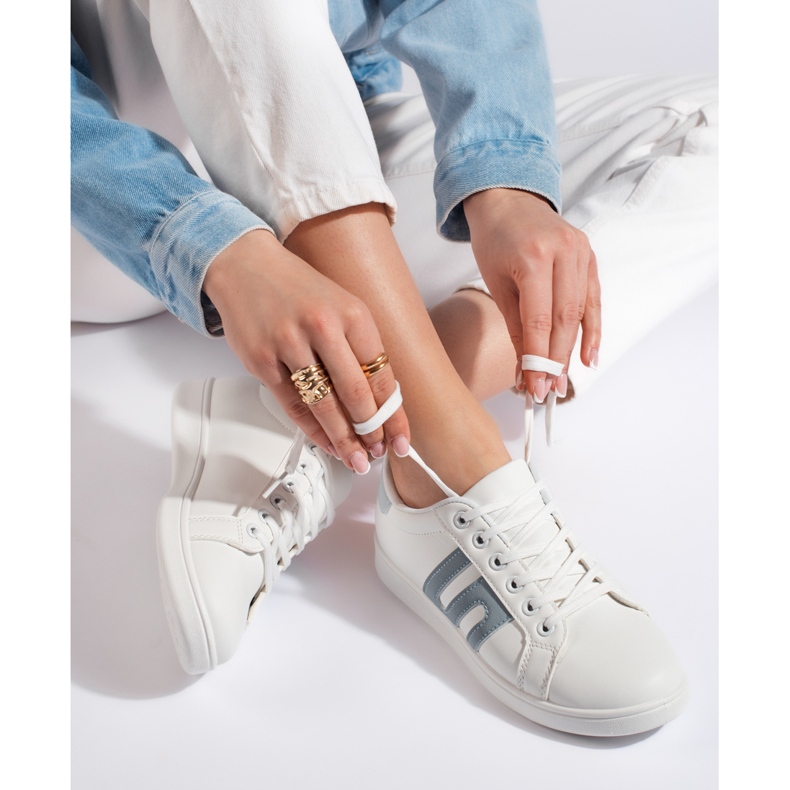 Vita och blåa sneakers för kvinnor 1