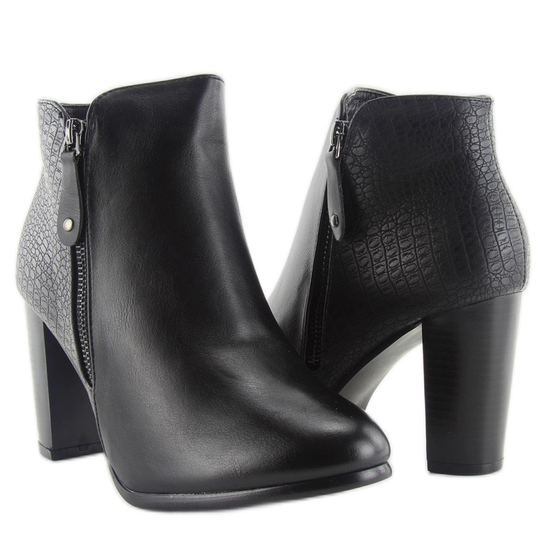 Högklackade stövlar f815 svart 2