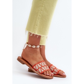 Platta flipflops för kvinnor Orange Traivea 2