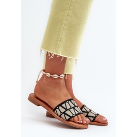 Flat Flip Flops för kvinnor, svart Traivea 2