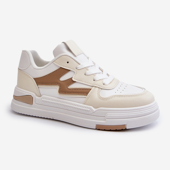 Platformsneakers för kvinnor gjorda av ekologiskt läder, beige Lynnette 1