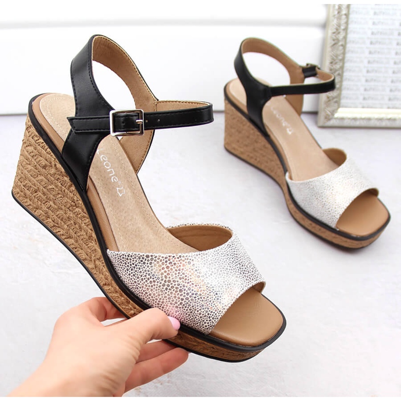 Kilsandaler i silver för kvinnor Sergio Leone SK229 silver- 1