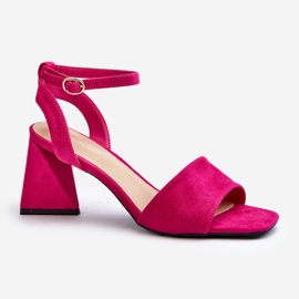 Vinceza Högklackade damsandaler gjorda av Eco Mocka Fuchsia Upttima rosa 3