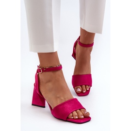 Vinceza Högklackade damsandaler gjorda av Eco Mocka Fuchsia Upttima rosa 6
