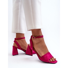 Vinceza Högklackade damsandaler gjorda av Eco Mocka Fuchsia Upttima rosa 7