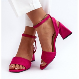 Vinceza Högklackade damsandaler gjorda av Eco Mocka Fuchsia Upttima rosa 8