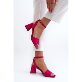 Vinceza Högklackade damsandaler gjorda av Eco Mocka Fuchsia Upttima rosa 9