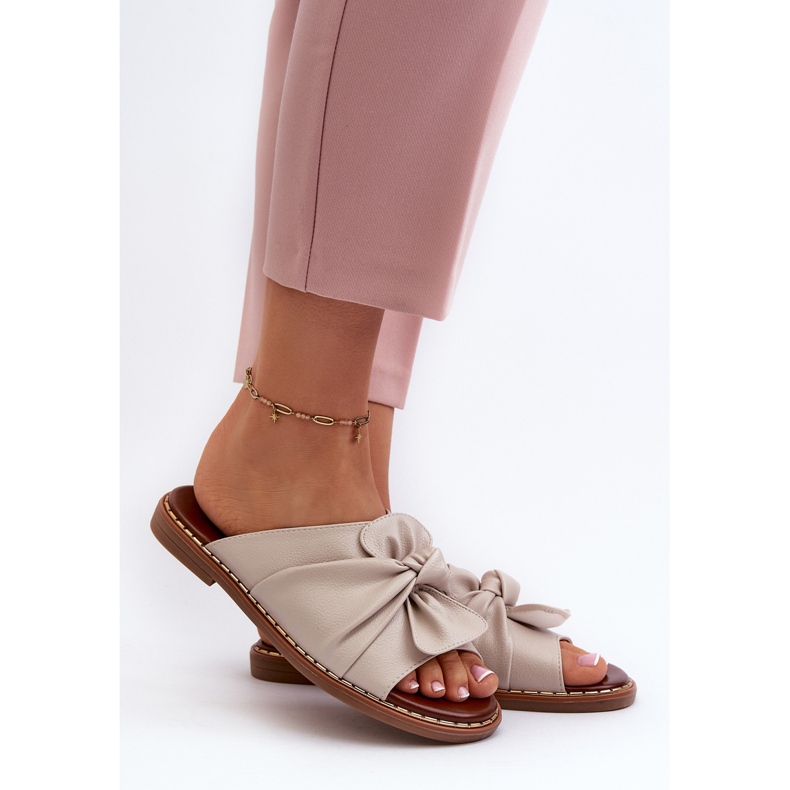 Flip-flops med platt klack för kvinnor Beige Nelvira 2