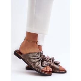 Plattklackade kopparflip-flops för kvinnor Nelvira brun 2