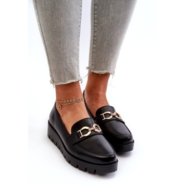 Evento Kvinnors Mockasiner På En Plattform Med Dekoration, Svart 2