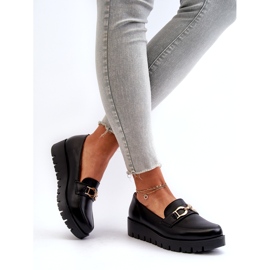 Evento Kvinnors Mockasiner På En Plattform Med Dekoration, Svart 3