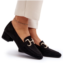 Bellucci Lågklackade blockpumps med dekoration, svart 4