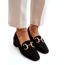 Bellucci Lågklackade blockpumps med dekoration, svart 1