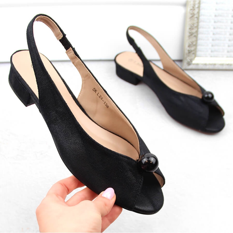 Lågklackade damsandaler, svarta, T.Sokolski 136 1