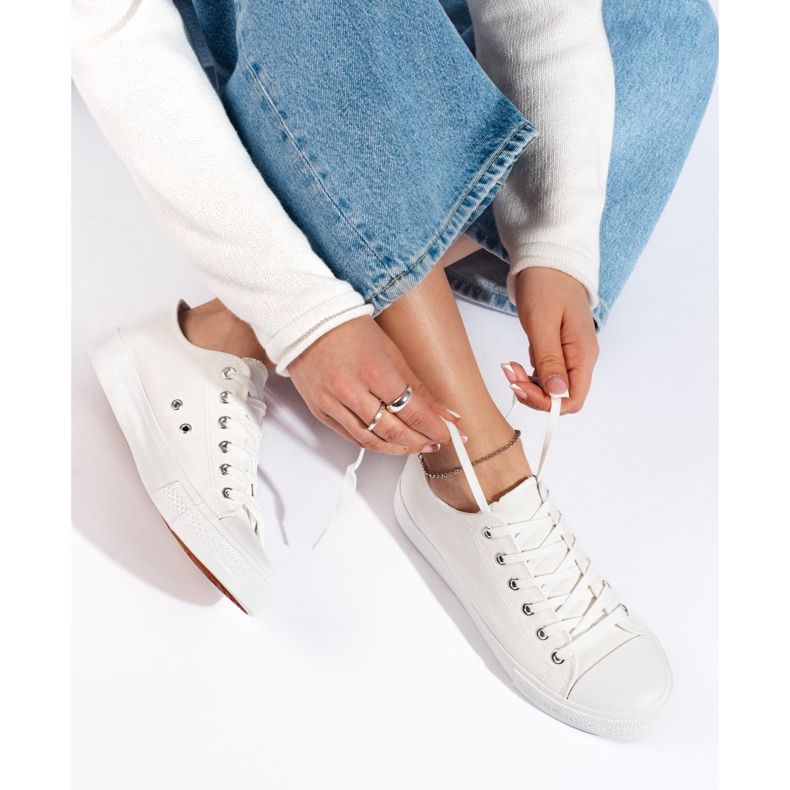 Klassiska vita Shelovet sneakers för kvinnor 1