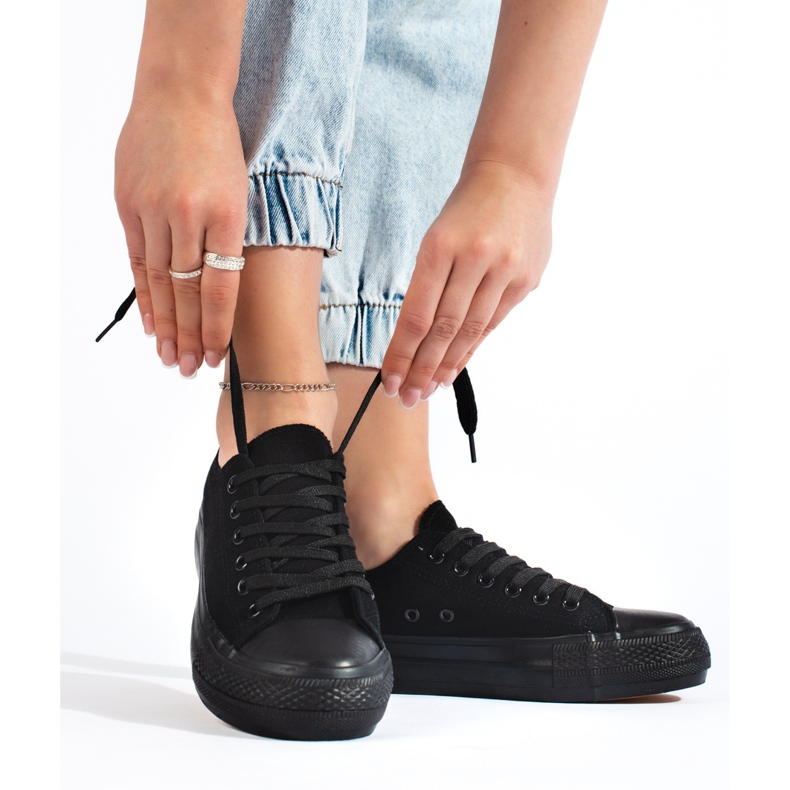 Svarta plattformssneakers för kvinnor 1