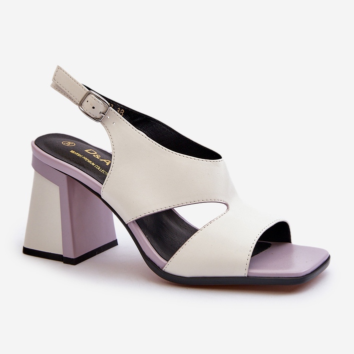 S.Barski Högklackade damsandaler Vita D&amp;A MR38-153 2