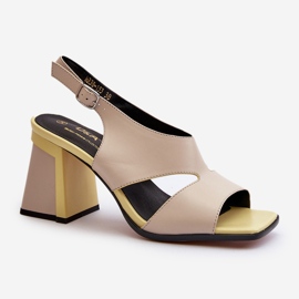 S.Barski Damsandaler på högklackat Beige D&amp;A MR38-153 1