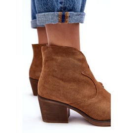 S.Barski Cowboystövlar i mocka med dragkedja D&amp;A SN622-29 Camel brun 2