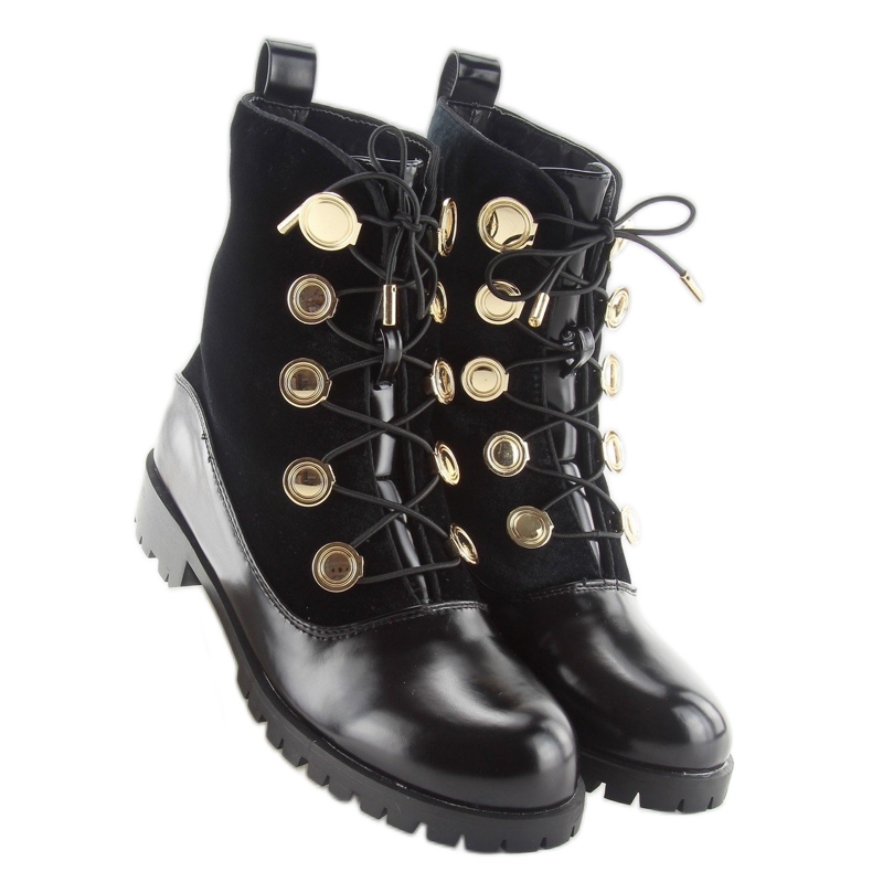 Velourarbetare med knappar R113p svart 2