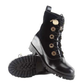 Velourarbetare med knappar R113p svart 1