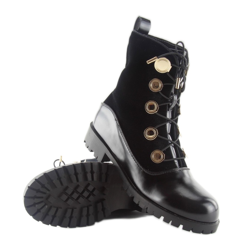 Velourarbetare med knappar R113p svart 1