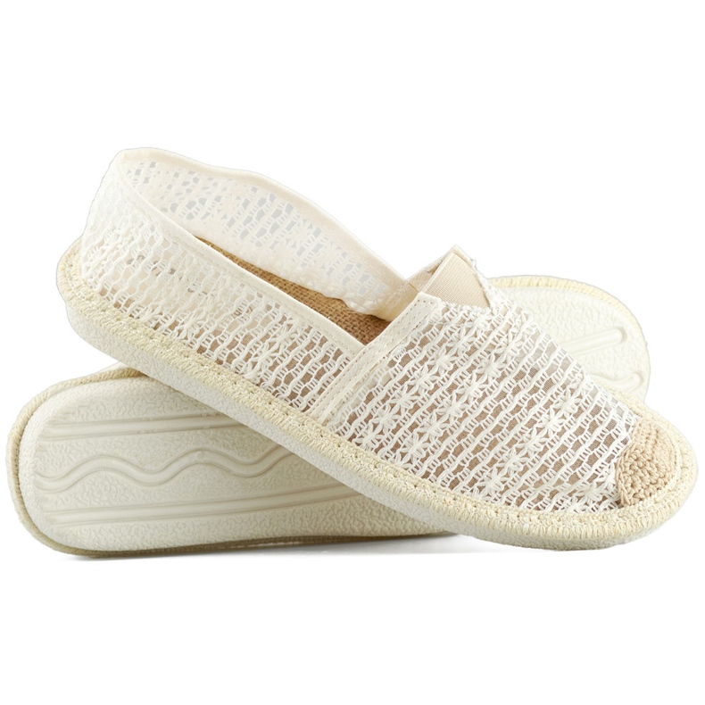 Beige mesh espadrillor, luftiga espadrillor för kvinnor 1