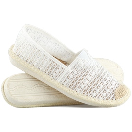 Espadrillor i vit mesh, luftiga espadrillor för kvinnor 1
