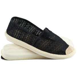 Svarta espadrillor i mesh, luftiga espadrillor för kvinnor 1