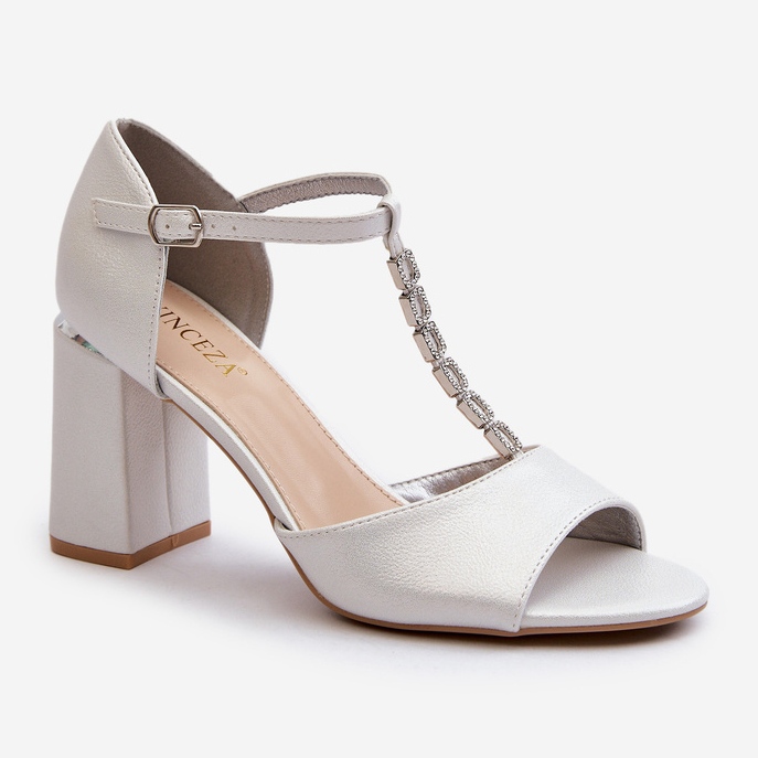 Vinceza Silver Aniya högklackade sandaler med cubic zirconia 1