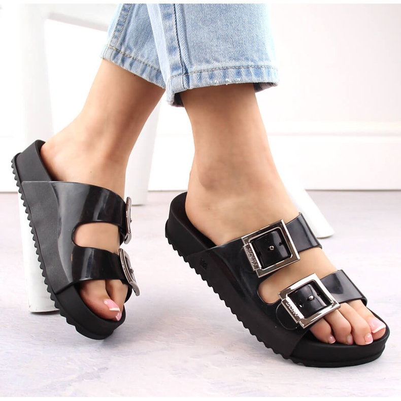 Bekväma damtofflor, doftande, elastiska, gummi, svarta, Zaxy HH285157 1