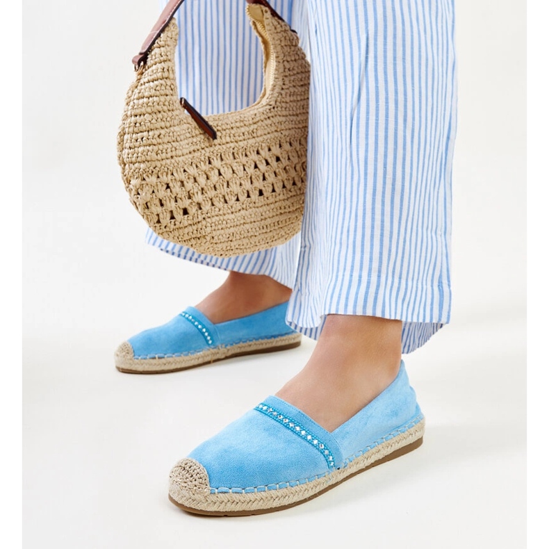 Blå espadrillor med Abia strass 1