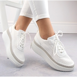 Platformsportskor för kvinnor, vita McBraun 23219 1