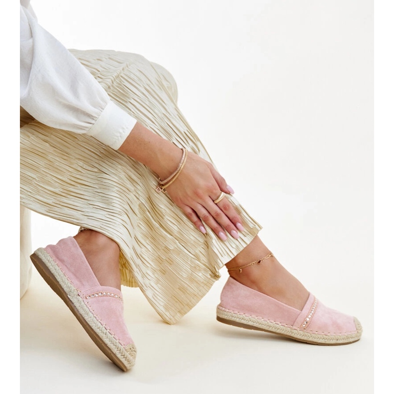 Rosa espadrillos med Abia strass 1