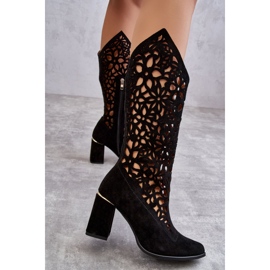 Lewski Shoes Mocka Openwork Boots Leewski Skor 3234 Svart 3