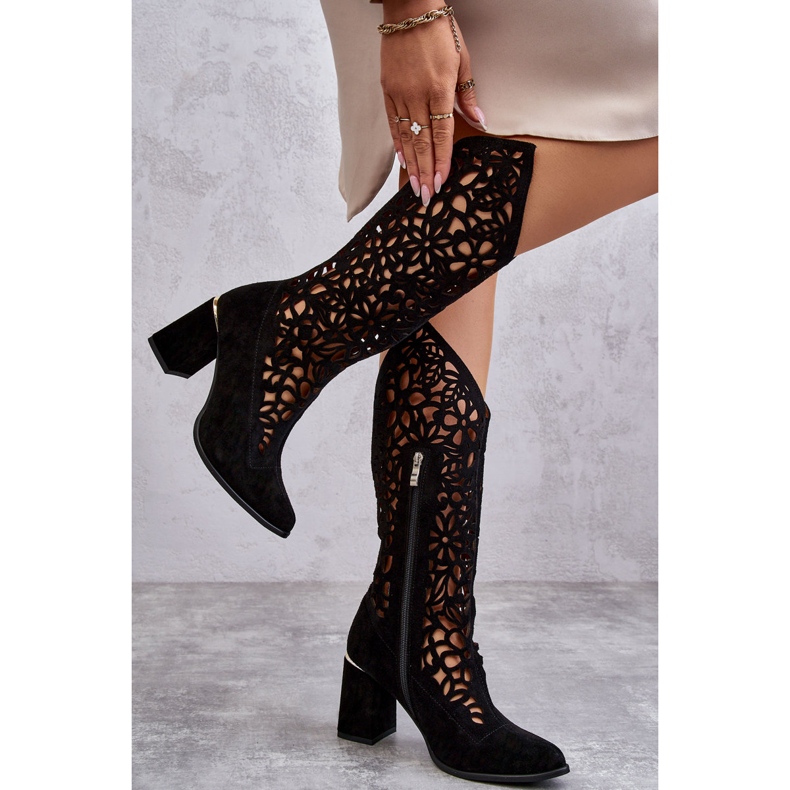 Lewski Shoes Mocka Openwork Boots Leewski Skor 3234 Svart 2