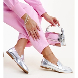 Silver klassiska Nasia mockasiner silver- 1