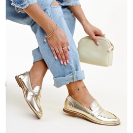 Klassiska guld Nasia mockasiner gyllene 1