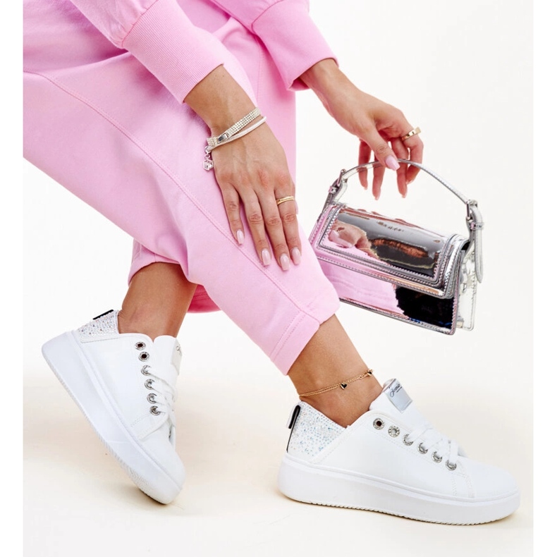 Vita och silver sneakers med Antonietta zirkoner 1