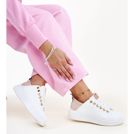 Vita och rosa Antonietta sneakers med strass 1
