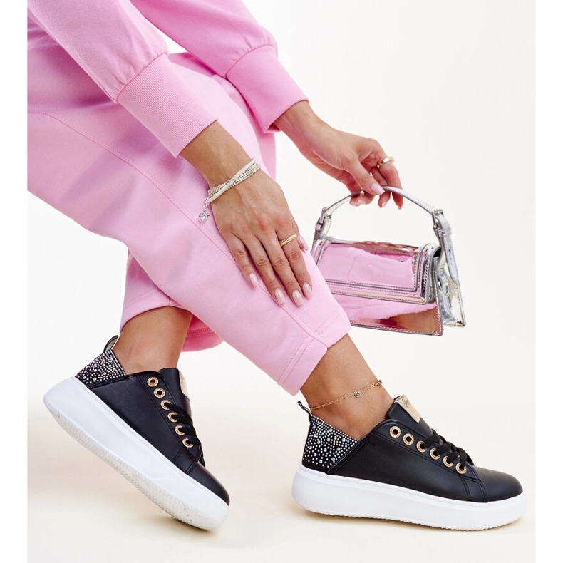 Svarta Antonietta sneakers med strass 1