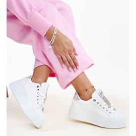 Vita och silver sneakers med Maurizia-rhinestones 1