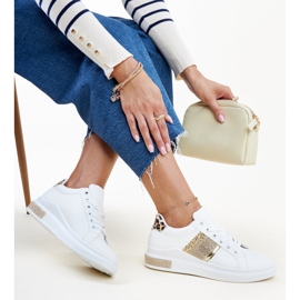 Vita och guld Giulia sneakers med strass 1