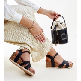 Gabera svarta sandaler i kork 1