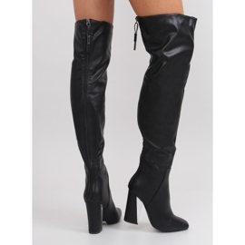 Over-the-knee boots med en exceptionell svart klack C75p svart 1