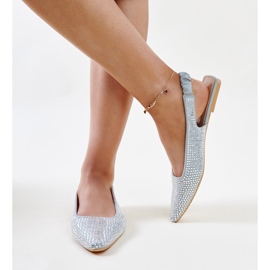 Glänsande grå sandaler med öppen klack från Nadiana 1