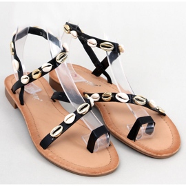 Augello Svarta flipflops med skal 1