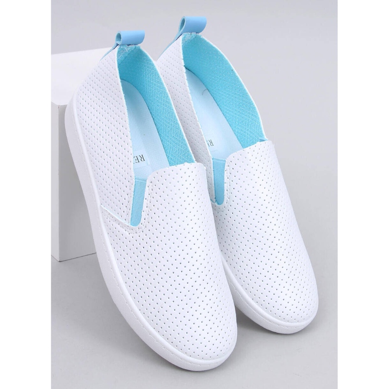 Jousse VIT/BLÅ slip-on sneakers 1