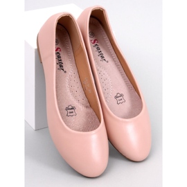 Tova Beige läder innersula ballerinor rosa 1